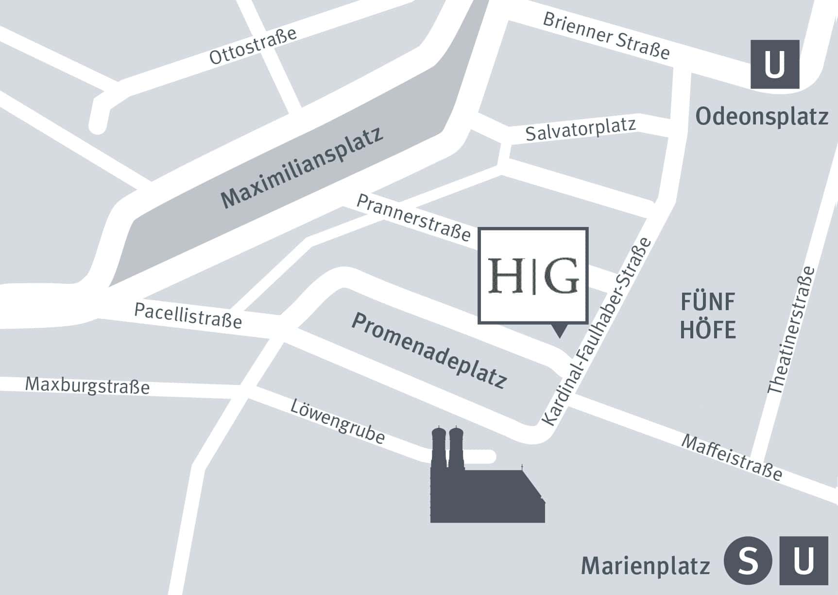 Anfahrtsskizze HUPE GANTENBERG Boutique Kanzlei